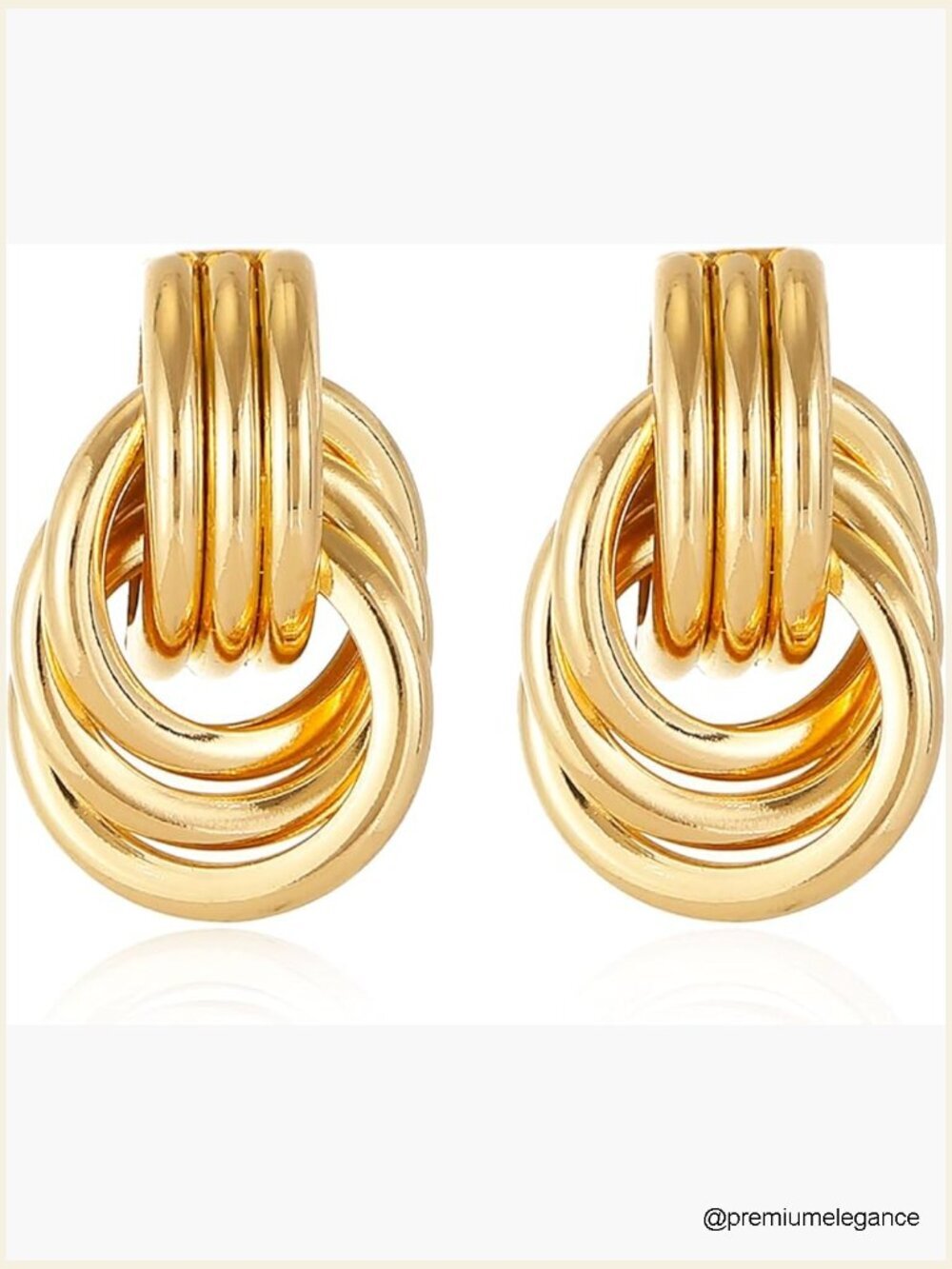 Gold Plated Knot Drop Dangle Earrings Chunky Knotted Statement Jewelry